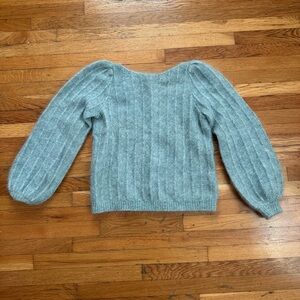 Sezane Light Blue Crew Neck Sweater